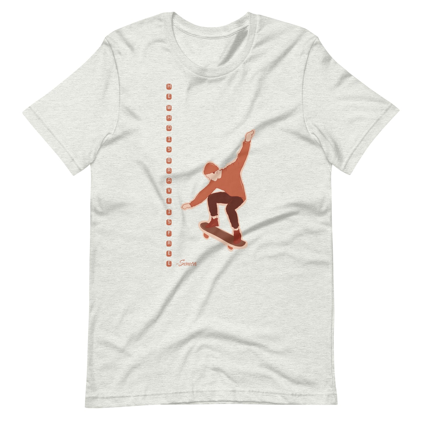 Skater's Spirit Tee: Seneca's Courage and Freedom Unisex T-Shirt