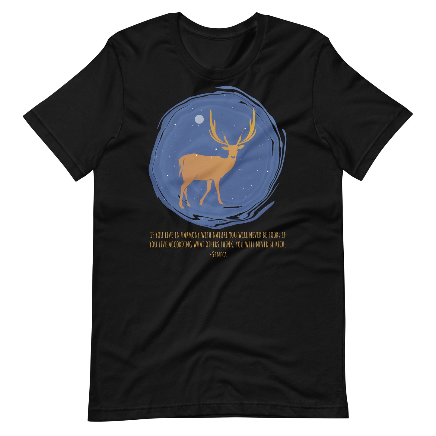 Harmony with Nature - Seneca Quote Night Sky Unisex T-shirt