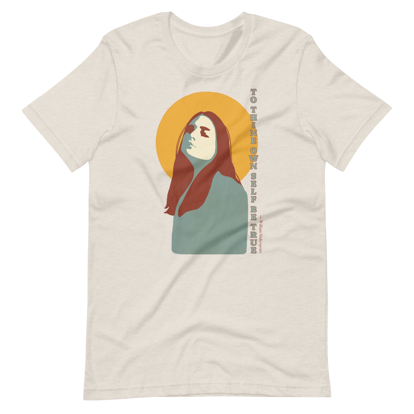 Empowerment Verse Tee: Shakespeare's 'True Self' with Strong Woman Illustration