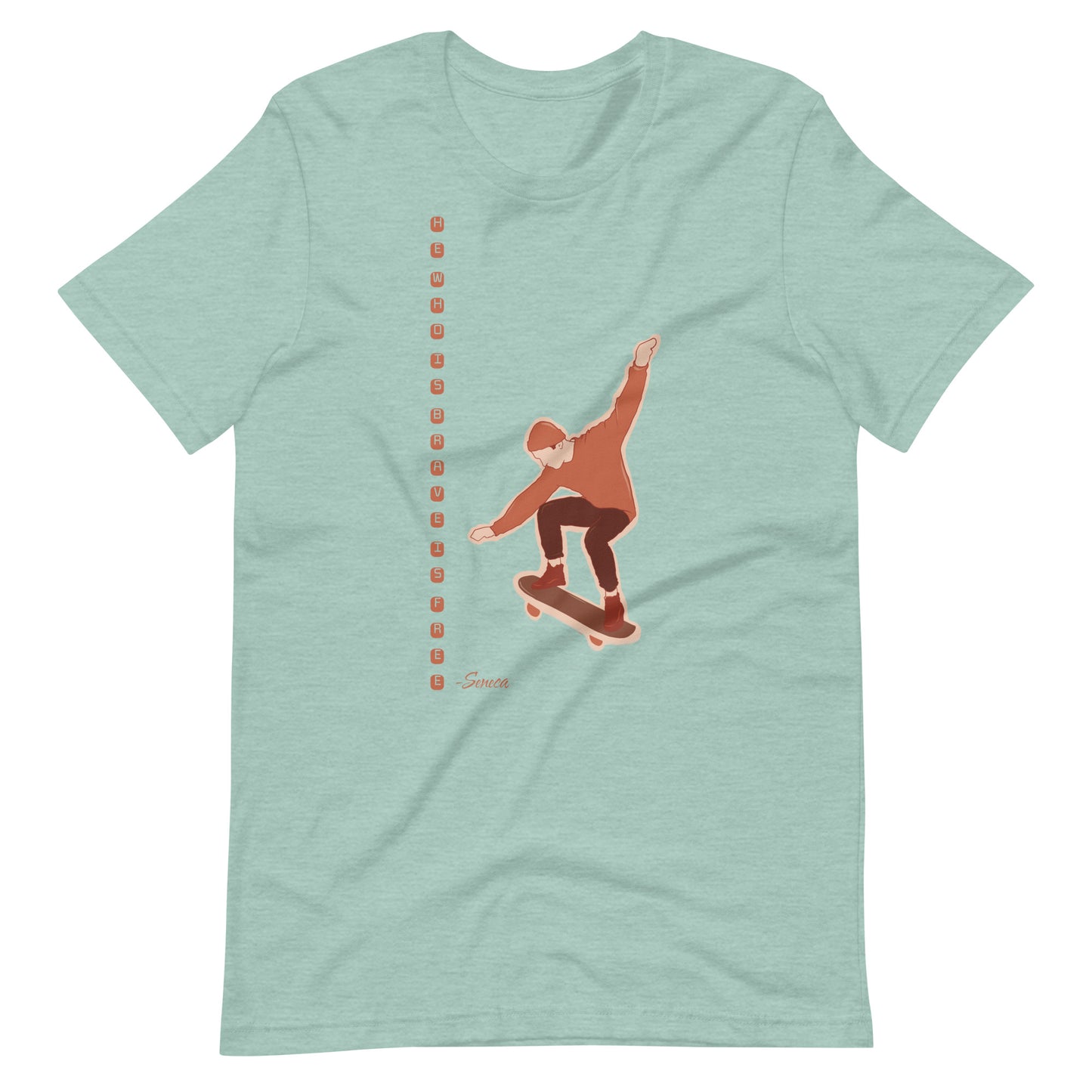 Skater's Spirit Tee: Seneca's Courage and Freedom Unisex T-Shirt