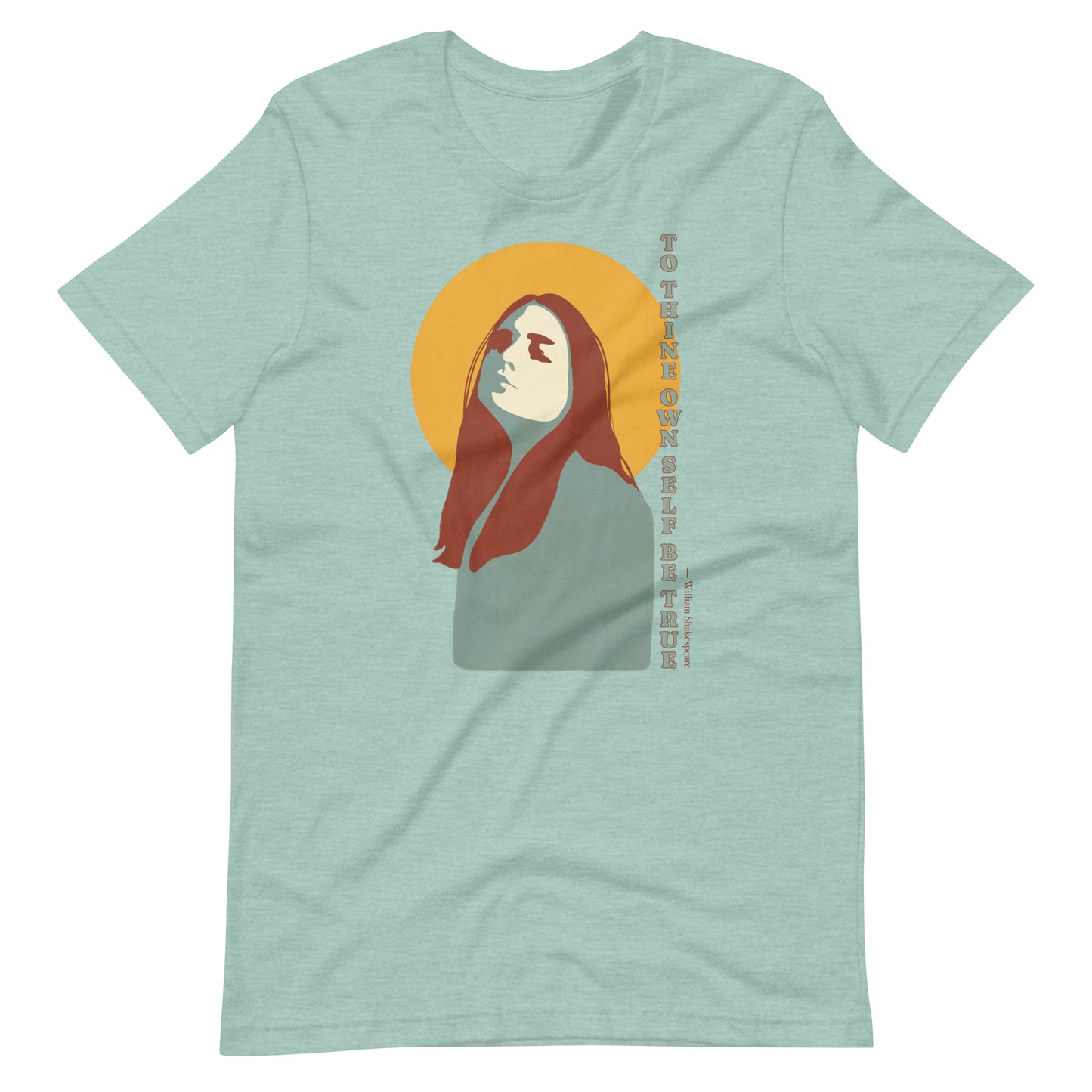 Empowerment Verse Tee: Shakespeare's 'True Self' with Strong Woman Illustration