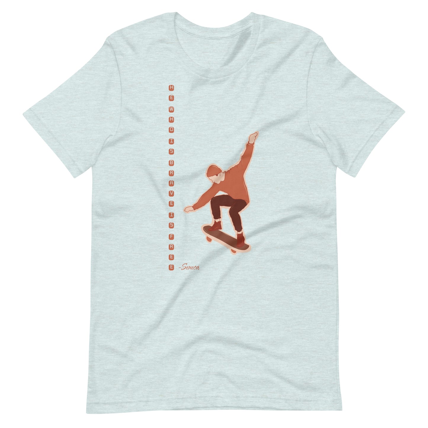 Skater's Spirit Tee: Seneca's Courage and Freedom Unisex T-Shirt