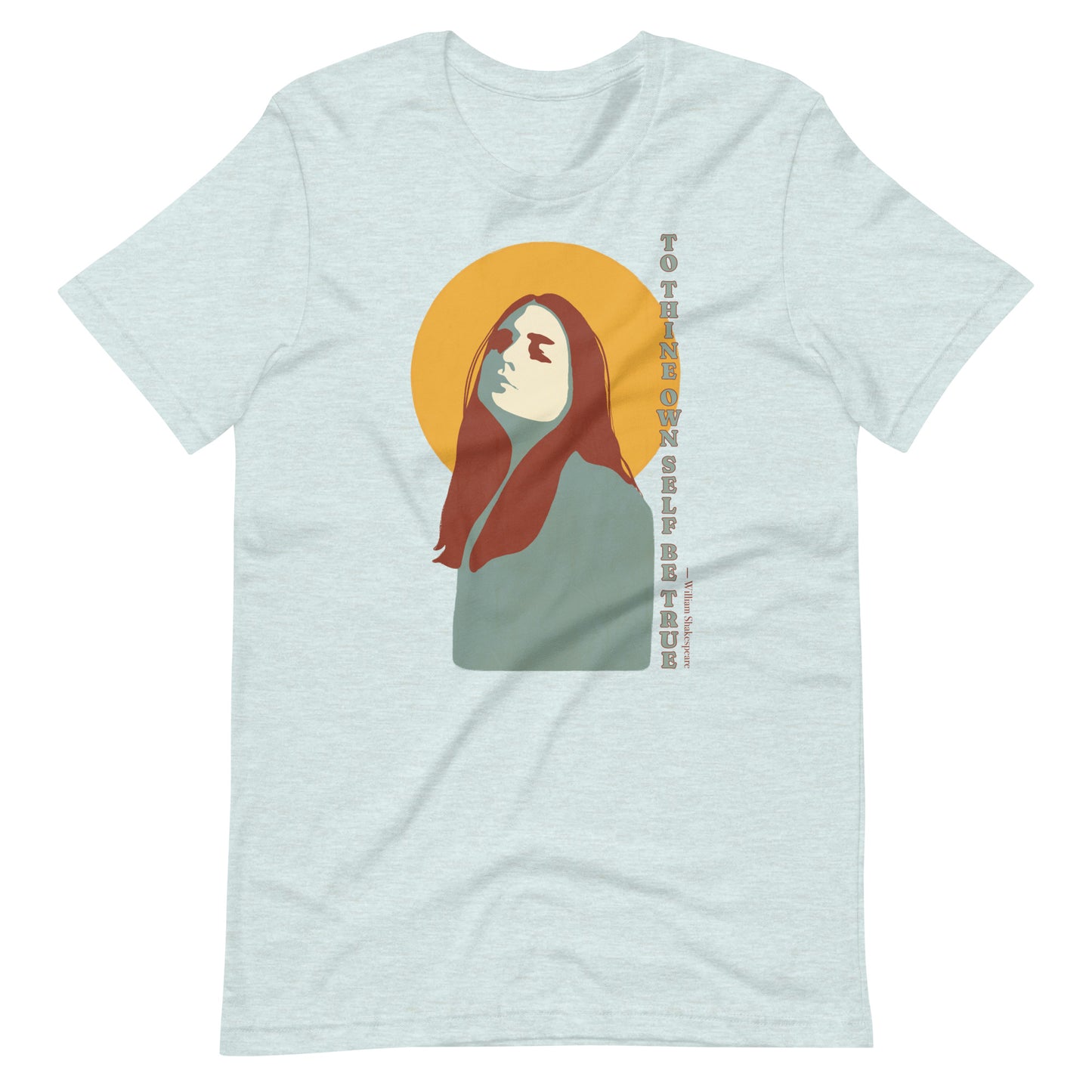 Empowerment Verse Tee: Shakespeare's 'True Self' with Strong Woman Illustration