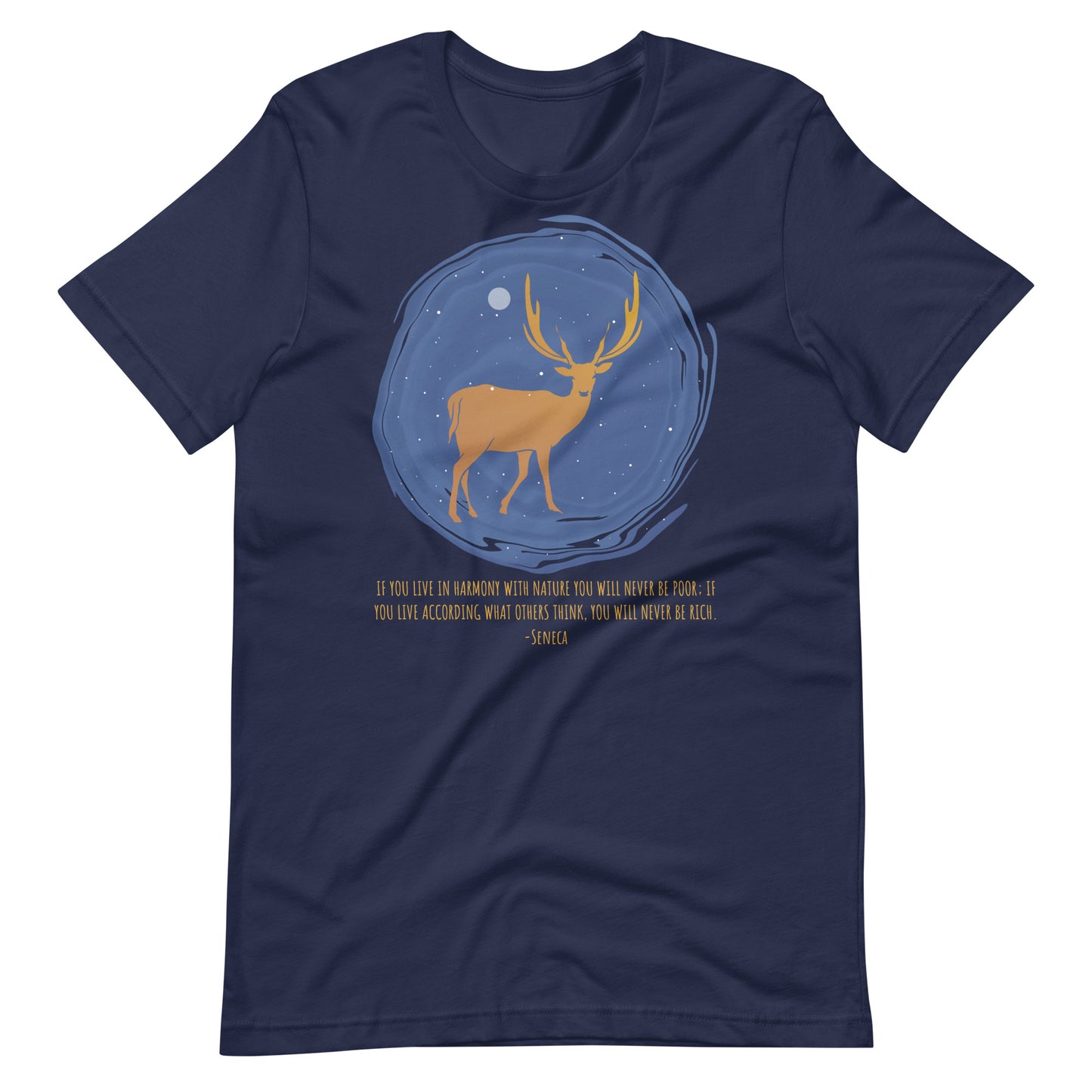 Harmony with Nature - Seneca Quote Night Sky Unisex T-shirt