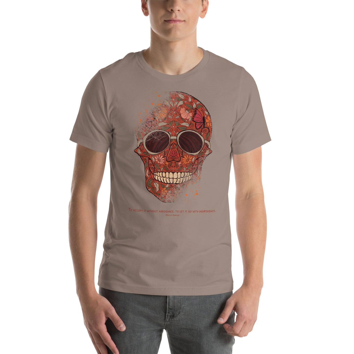 Stoic Skeleton Tee, Marcus Aurelius Wisdom Unisex T-Shirt