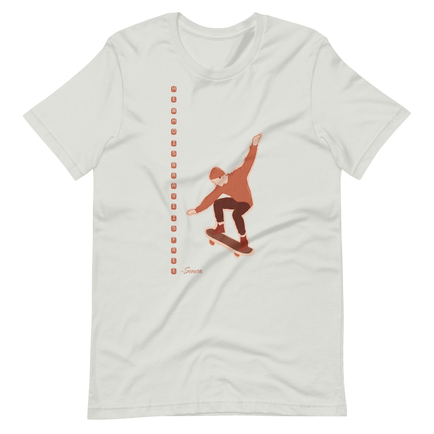 Skater's Spirit Tee: Seneca's Courage and Freedom Unisex T-Shirt