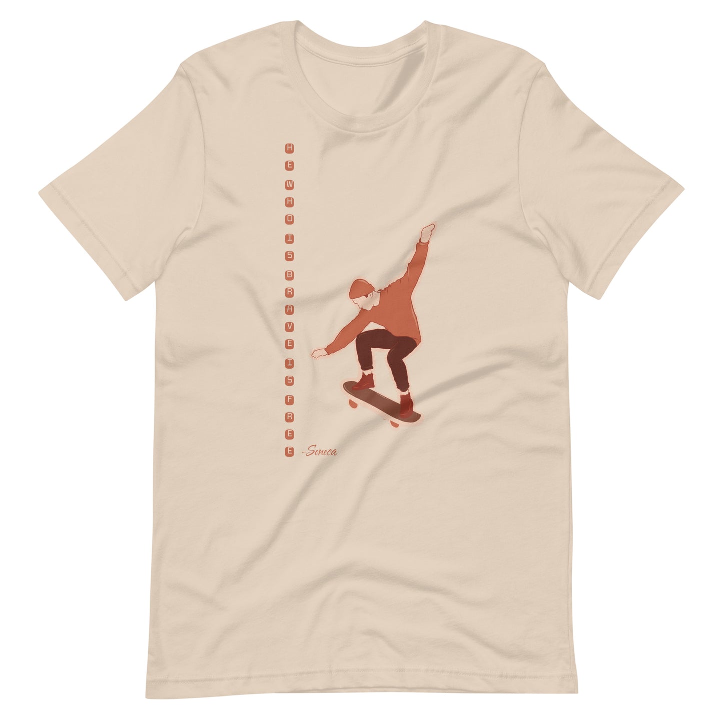 Skater's Spirit Tee: Seneca's Courage and Freedom Unisex T-Shirt