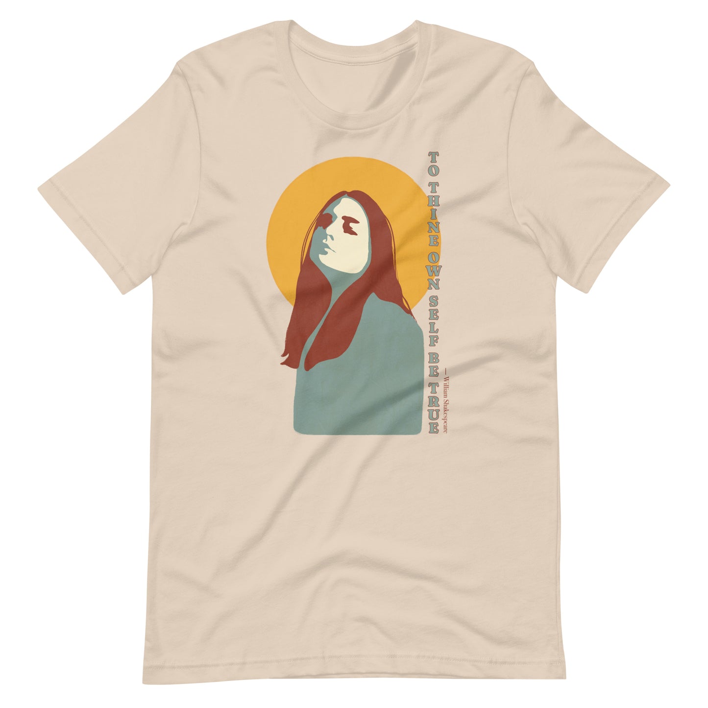 Empowerment Verse Tee: Shakespeare's 'True Self' with Strong Woman Illustration